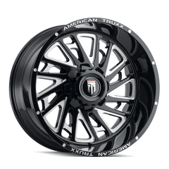20x10 AMERICAN TRUXX BLADE 8x170 Offset ( - 24) Center Bore (125.2) Style #AT1905 | AT1905 - 2170M - 24 - Black Patch Performance - AMERAT19052170M24