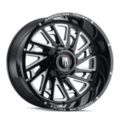 22x12 AMERICAN TRUXX BLADE 8x180 Offset ( - 44) Center Bore (125.2) Style #AT1905 | AT1905 - 22278M - 44 - Black Patch Performance - AMERAT190522278M44