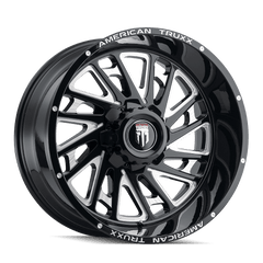 24x14 AMERICAN TRUXX BLADE 5x5 Offset (-76) Center Bore (78.1) Style AT1905 | AT1905-24473M-76 - Black Patch Performance - AMERAT190524473M76