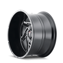 24x14 AMERICAN TRUXX SPIRAL 8x6.5 Offset (-76) Center Bore (125.2) Style AT1906 | AT1906-24481BT-76 - Black Patch Performance - AMERAT190624481BT76