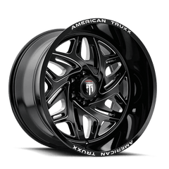 20x10 AMERICAN TRUXX EUPHORIA 8x6.5 Offset ( - 19) Center Bore (125.2) Style #AT1914 | AT1914 - 2181BM - Black Patch Performance - AMERAT19142181BM
