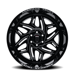 22x12 AMERICAN TRUXX EUPHORIA 8x170 Offset ( - 44) Center Bore (125.2) Style #AT1914 | AT1914 - 22270BM - Black Patch Performance - AMERAT191422270BM