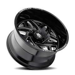 20x9 AMERICAN TRUXX EUPHORIA 8x6.5 Offset (0) Center Bore (125.2) Style #AT1914 | AT1914 - 2981BM - Black Patch Performance - AMERAT19142981BM