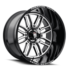 24x14 AMERICAN TRUXX RESTLESS 8x6.5 Offset (-76) Center Bore (125.2) Style AT1915 | AT1915-24481M - Black Patch Performance - AMERAT191524481M