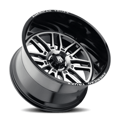 24x14 AMERICAN TRUXX RESTLESS 8x6.5 Offset (-76) Center Bore (125.2) Style AT1915 | AT1915-24481M - Black Patch Performance - AMERAT191524481M