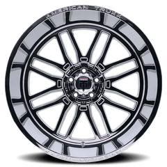 24x14 AMERICAN TRUXX RESTLESS 6x5.5 Offset (-76) Center Bore (106) Style AT1915 | AT1915-24483C - Black Patch Performance - AMERAT191524483C