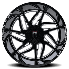 20x10 AMERICAN TRUXX GOLIATH 5x5 5x5.5 Offset ( - 24) Center Bore (87.1) Style #AT1917 | AT1917 - 2152M - Black Patch Performance - AMERAT19172152M