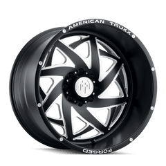 24x14 AMERICAN TRUXX FORGED KRONOS 8x6.5 Offset (-76) Center Bore (125.2) Style ATF1910 | ATF1910-24481-76M - Black Patch Performance - AMERATF19102448176M