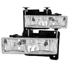 8898 GM FS/9294 BLAZER/JIMMY/9299 SUBURBAN/YUKON CRYSTAL CHROME W/BULBS HEADLIGHT DRIV/PASS - Black Patch Performance - ANZO111004