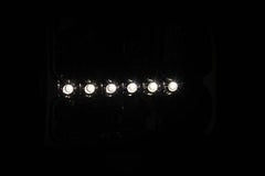 9904 F250/F350 SD/0004 EXCURSION HEADLIGHTS CRYSTAL CLEAR W/LED STRIP DRIV/PASS - Black Patch Performance - ANZO111088
