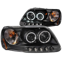 ANZO USA 111097 Projector Headlight Set w/Halo - Black Patch Performance - ANZO111097