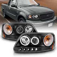 ANZO USA 111097 Projector Headlight Set w/Halo - Black Patch Performance - ANZO111097