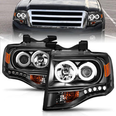 ANZO USA 111113 Projector Headlight Set w/Halo - Black Patch Performance - ANZO111113