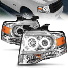 ANZO USA 111114 Projector Headlight Set w/Halo - Black Patch Performance - ANZO111114