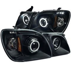9807 LEXUS LX470 PROJECTOR HALO W/O CCFL BAR BLACK CLEAR AMBER (CCFL) HEADLIGHT - Black Patch Performance - ANZO111170