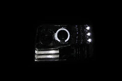 9296 F150/F250/BRONCO PROJECTOR HALO CHROME W/SIDE MARKER W/PARKING LIG DRIVE/PASS - Black Patch Performance - ANZO111183