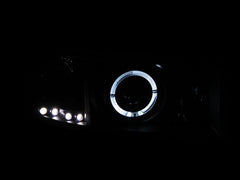9401 RAM PROJECTOR W/LED HALO BLACK CLEAR HEADLIGHTS DRIVER/PASSENGER - Black Patch Performance - ANZO111196