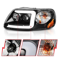 Ford Headlight Set - Black Patch Performance - ANZO111503