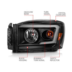 ANZO USA 111526 Crystal Headlight - Black Patch Performance - ANZO111526