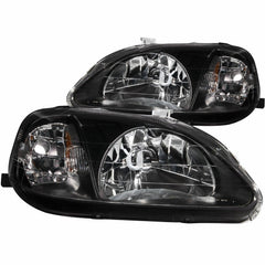 99-00 Honda Civic Headlight Set - Black Patch Performance - ANZO121070