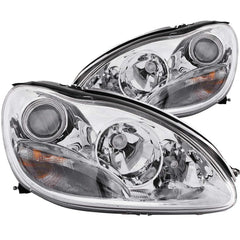9905 MERCEDES BENZ S CLASS W221 HEADLIGHTS PROJECTOR CHROME - Black Patch Performance - ANZO121092