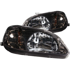 99-00 Honda Civic Headlight Set - Black Patch Performance - ANZO121234
