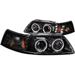 99-04 Ford Mustang Headlight Set - Black Patch Performance - ANZO121303