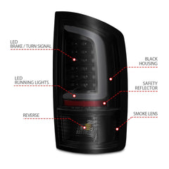 Dodge Tail Light Set - Black Patch Performance - ANZO311369