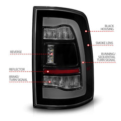 Dodge, Ram Tail Light Set - Black Patch Performance - ANZO311472