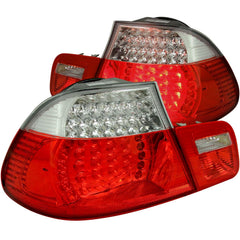 9901 BMW 3 SERIES E46 2DR 4PC LED TAILLIGHTS LED RED/CLEAR DRIVER/PASSENGER - Black Patch Performance - ANZO321105