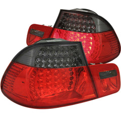 9901 BMW 3 SERIES E46 2DR 4PC LED TAIL LIGHTS LED RED/SMOKE - Black Patch Performance - ANZO321127