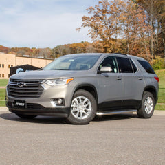 AeroTread 5" x 76" Polished Stainless Running Boards, Select Traverse, Acadia - Black Patch Performance - ARIE2051020