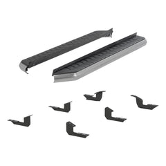 AeroTread 5" x 67" Polished Stainless Running Boards, Select Toyota 4Runner - Black Patch Performance - ARIE2051027