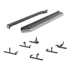 AeroTread 5" x 76" Polished Stainless Running Boards, Select Enclave, Traverse - Black Patch Performance - ARIE2051030