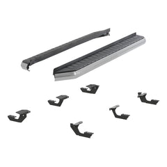 AeroTread 5" x 73" Polished Stainless Running Boards, Select Dodge Durango - Black Patch Performance - ARIE2051031