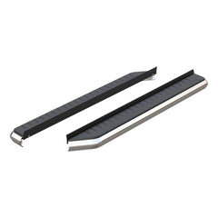 AeroTread 5" x 76" Polished Stainless Running Boards (No Brackets) - Black Patch Performance - ARIE2051876