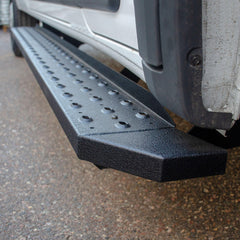 ARIES 2055539 RidgeStep 6-1/2" x 96", 36" Black Steel Running Boards, Select Ram ProMaster - Body from Black Patch Performance