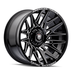 22x12 AT EVOLUTION 8x170 Offset ( - 44) Center Bore (125.2) Style #AT1919 | AT1919 - 22270BM - Black Patch Performance - ATAT191922270BM