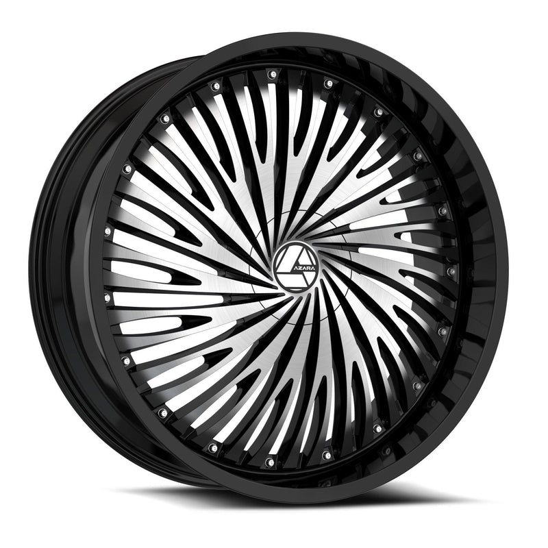 22x8.5 Azara AZA - 526 5x4.5 5x120 Gloss Black & Machined Offset (38) Center Bore (74.1) AZA - 52622853838BM - Black Patch Performance - AZARAZA52622853838BM
