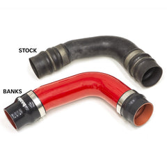 Boost Tube Upgrade Kit, Red powder-coated (Driver, Cold Side only) for 2010-2012 Ram 2500/3500 6.7L Cummins - Black Patch Performance - BANK25997