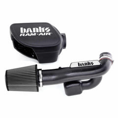 Banks Ram-Air, Dry Filter, Cold Air Intake System for 2012-2018 Jeep Wrangler JK 3.6L - Black Patch Performance - BANK41837D