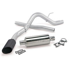 Monster Exhaust System, Single Exit, Black Obround Tip for use with Ford 6.2L, F-150 Raptor, 2010 ECSB Extended Cab Short Bed and 2011-2014 ECSB-CCSB Extended Cab to Crew Cab Short Bed - Black Patch Performance - BANK48755B