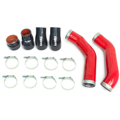 Boost Tube Upgrade Kit, Red powder-coated (Set) for 2013-2018 Ram 2500/3500 6.7L Cummins - Belts and Cooling from Black Patch Performance