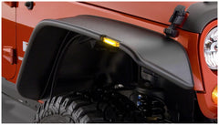 Bushwacker 10053-07 Black Jeep Flat Style Textured Finish Front Fender Flares for 2007-2018 Jeep Wrangler JK - Black Patch Performance - BUSH1005307