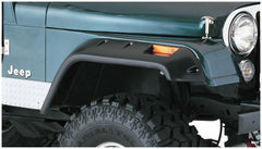 Bushwacker 10910-07 Black Jeep Cutout Style Textured Finish 4-Piece Fender Flare Set for 1956-1986 Jeep CJ5, CJ5A, CJ6, CJ6A, CJ7, Willys - Black Patch Performance - BUSH1091007
