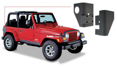 Bushwacker 14001 Black Trail Armor Rear Corners for 1997-2006 Jeep Wrangler 2-Door works with Pocket Style Flares, Pair - Black Patch Performance - BUSH14001