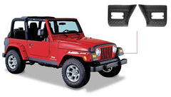 Bushwacker 14007 Black Trail Armor Front Corners for 1997-2006 Jeep Wrangler, Pair - Black Patch Performance - BUSH14007