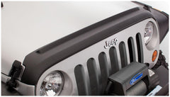 Bushwacker 14061 Black Trail Armor Hood Stone Guard for 2007-2018 Jeep Wrangler JK, JK Unlimited - Black Patch Performance - BUSH14061