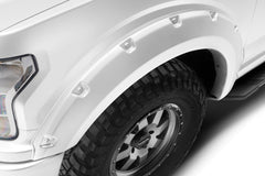 Bushwacker 20945-12 Fender Flares Pocket Style-Color Oxford White Smooth Finish 4 Pc - Black Patch Performance - BUSH2094512