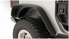 Bushwacker 10052-07 Black Jeep Flat Style Textured Finish Rear Fender Flares for 2007-2018 Jeep Wrangler JK 2-Door - Body from Black Patch Performance